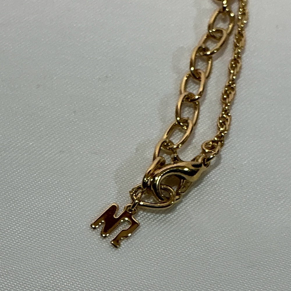 Vintage Nina Ricci Rhinestone Gold Silver  Heart Pendant Necklace - Picture 7 of 9